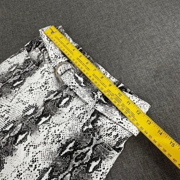 AKIRA Leopard Skinny  Pants Belted Size‎ 1 Juniors Stretch Cotton Spandex White - Picture 10 of 16